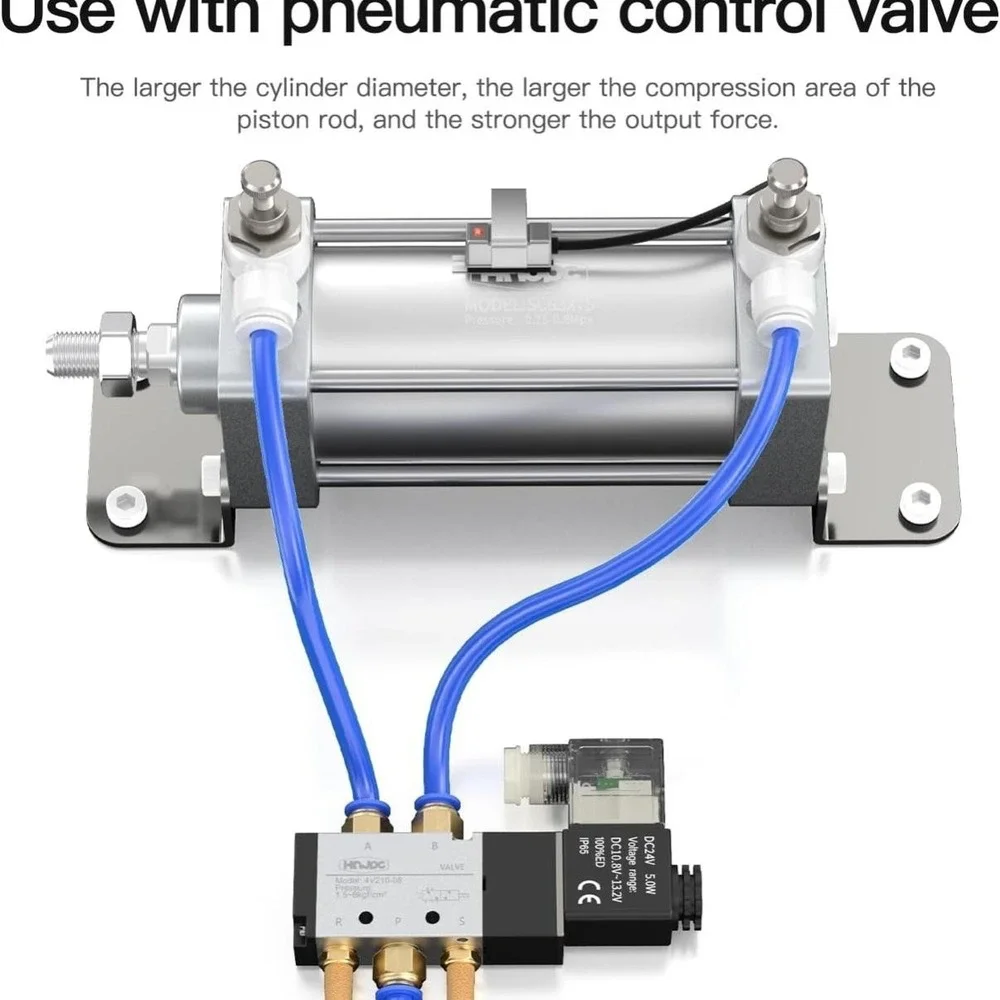 SC100-200 Pneumatic Air Cylinder 100mm Bore 200mm Stroke Double Acting Aluminum